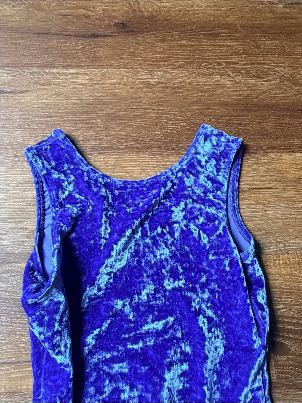 GK Elite Crushed Velvet Gymnastics Leotard Youth Large Royal Blue